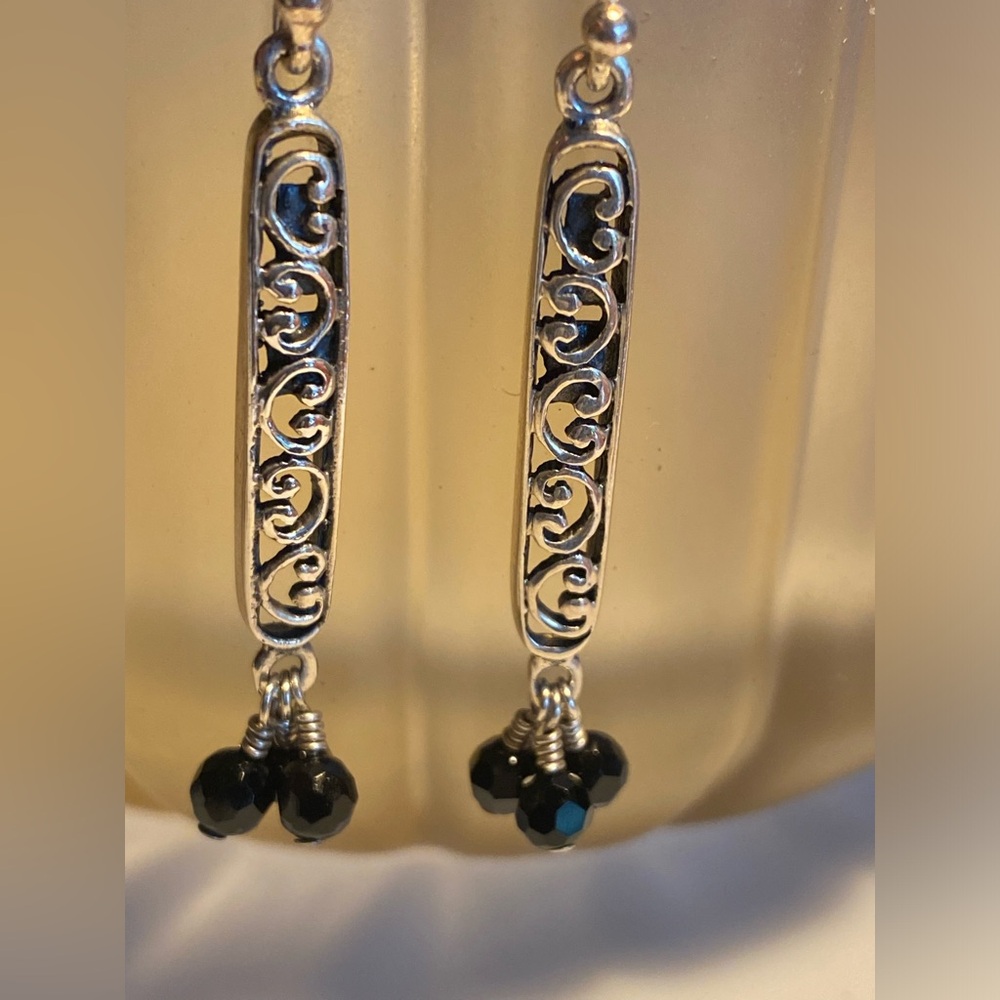 Silpada Silver and Black Dangle Earrings